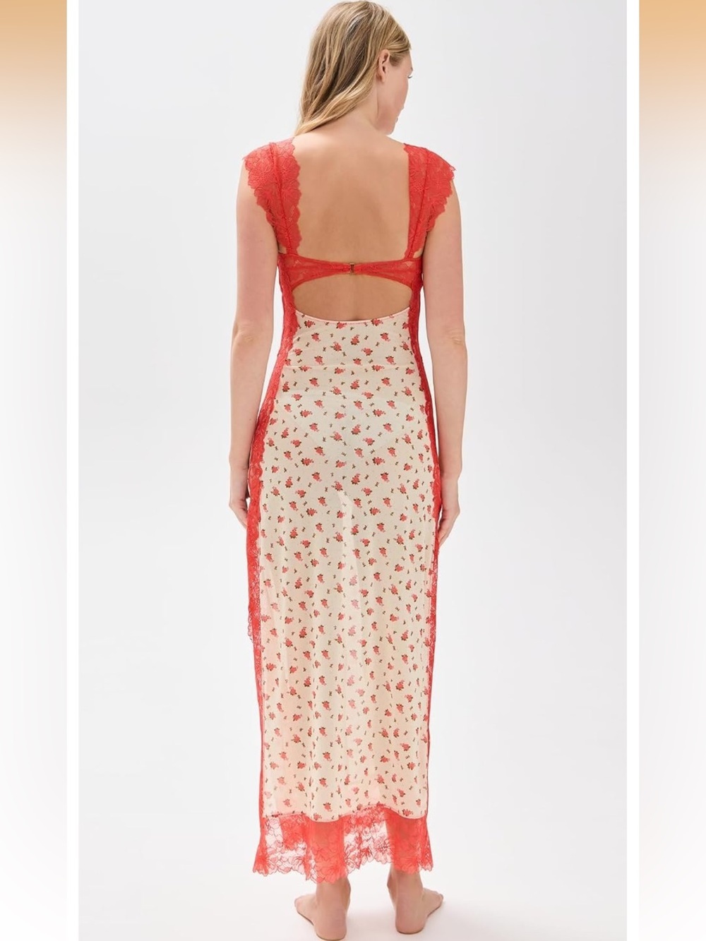 NWT Free People Suddenly Fine Floral Lace Maxi Slip Dress Nightgown Tea Combo XS - Picture 3 of 16